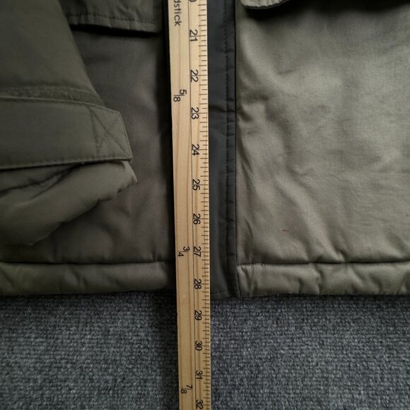 VTG Nike Silver Tag Medium Fleece Lined Down Fill Puffer Jacket Winter Zip Green - Picture 3 of 16